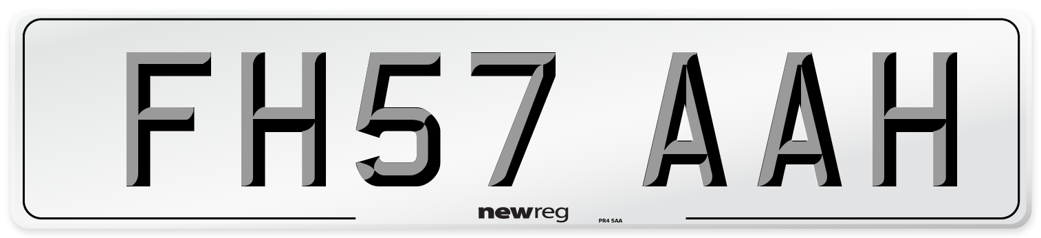 FH57 AAH Number Plate from New Reg